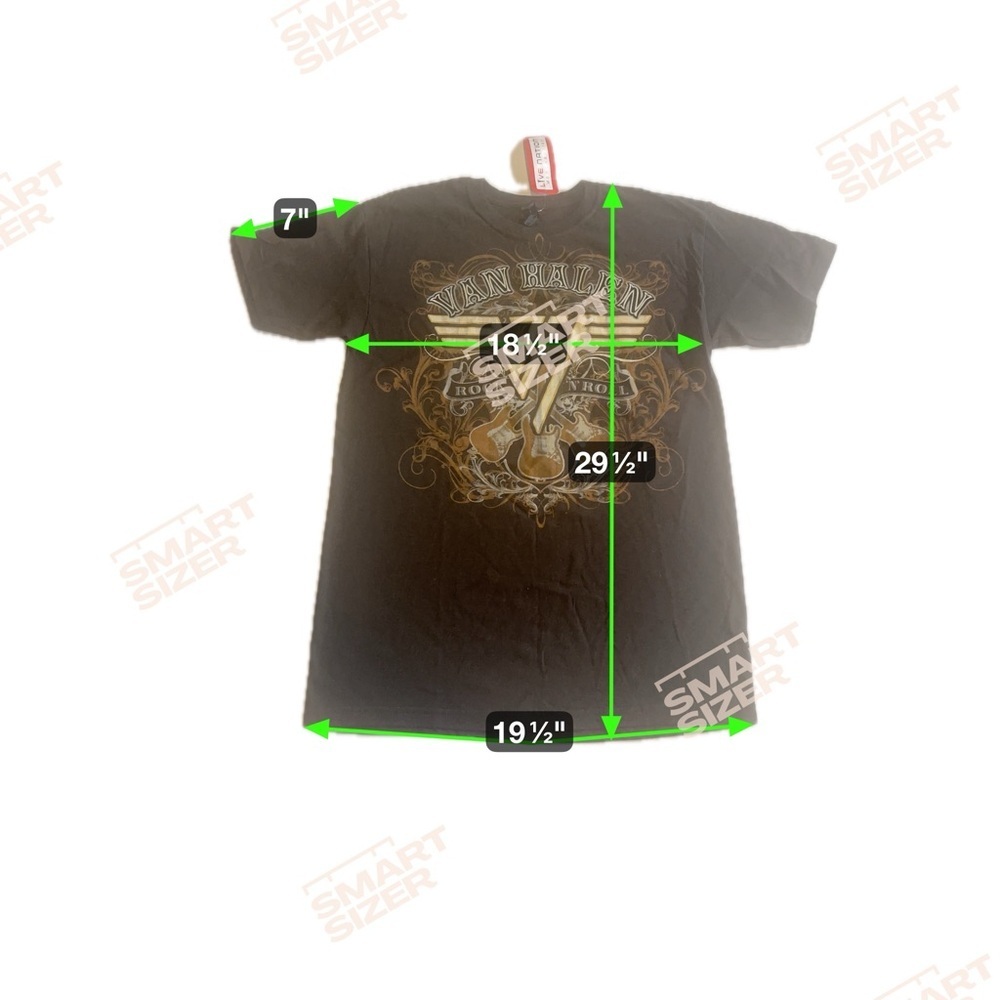 NWT brown Graphic T-Shirt Van Halen rock ‘n’ roll short sleeve 100% cotton med - Picture 2 of 5